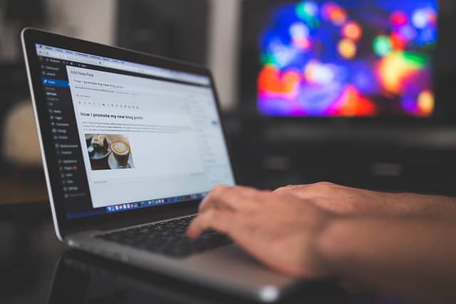 a blogger posting content